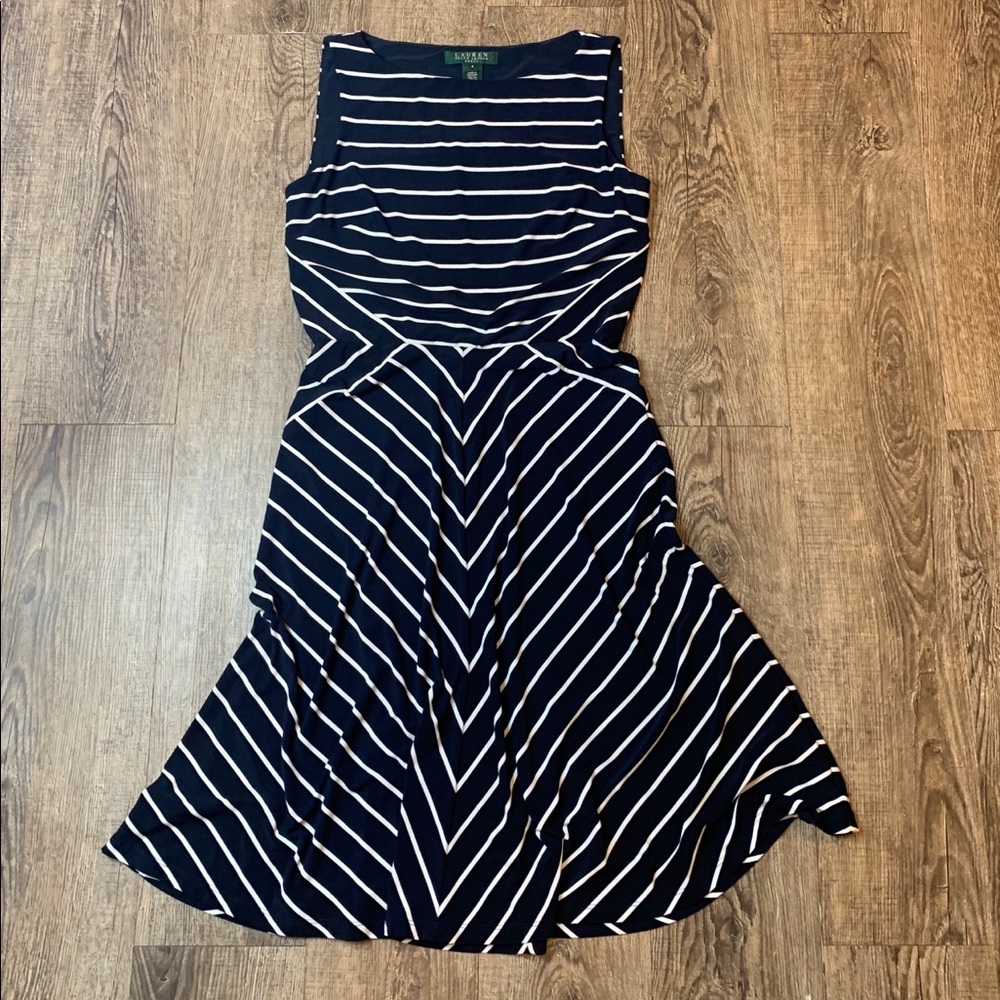 Lauren RL Matte Jersey Midi Fit & Flare Dress